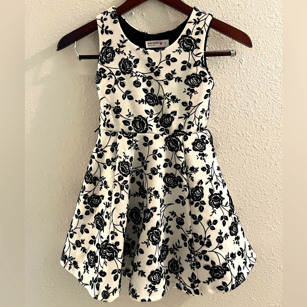 Girls Formal Black and White Dress- Size 6